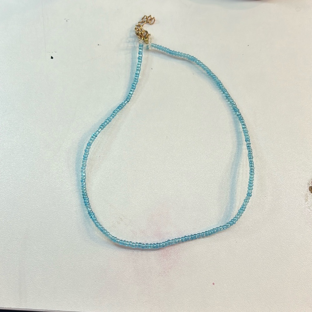 BLUE BEADED NECKLACE